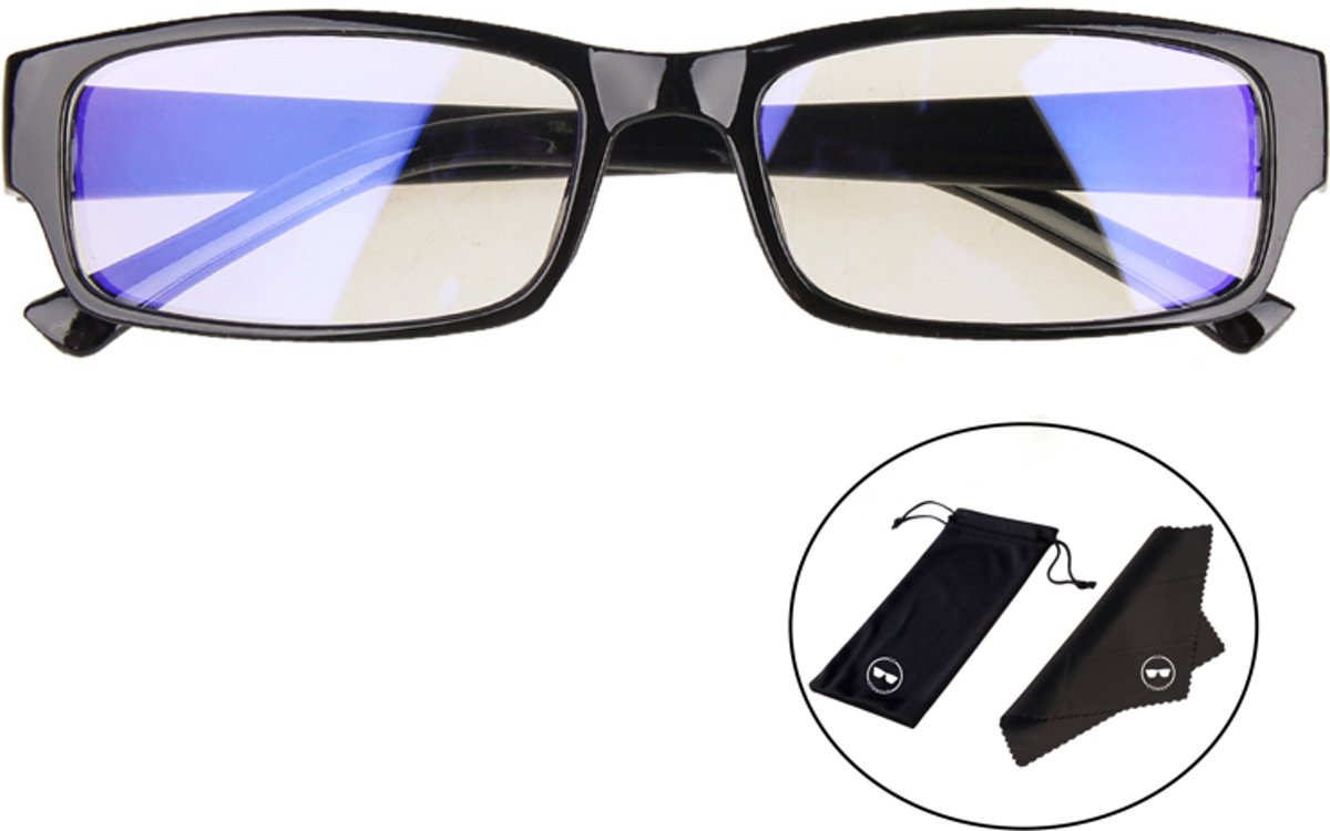 LC Eyewear Anti Blauw Licht Filter Computerbril |Beeldschermbril | Gamingbril | Tegen Vermoeide Ogen | Unisex | Zwart